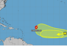 Tormenta Gabrielle continúa su paso por el océano Atlántico
