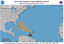 Aguaceros de moderados a fuertes para este lunes; vigilan onda tropical con potencial de ciclón