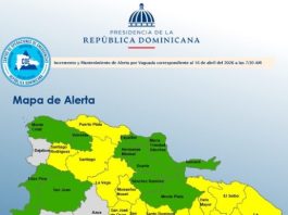 COE eleva alerta amarilla en 14 provincias y el Distrito Nacional por fuertes aguaceros y tormentas este jueves