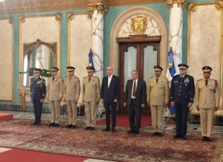 EL PRESIDENTE ABINADER JURAMENTA A LOS NUEVOS ALTOS MANDOS MILITARES Y POLICIALES EN EL PALACIO NACIONAL